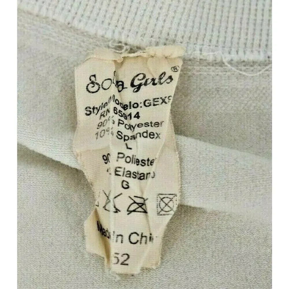 Solo Girls Kids Thick White Knit Tights Youth Size Large